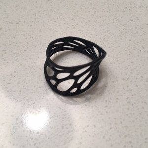 Nervous System Edgy Twist Black Plastic Ring